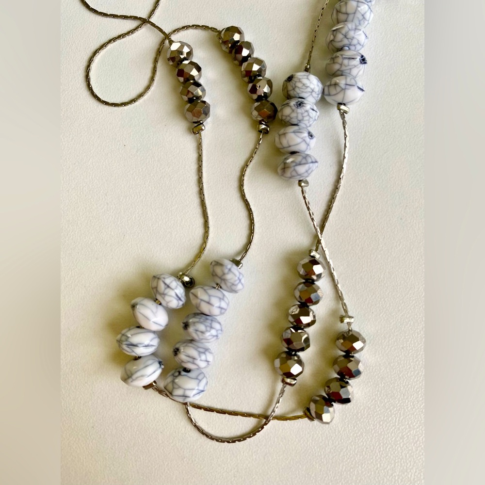 Massini Bead Layer Necklace silver